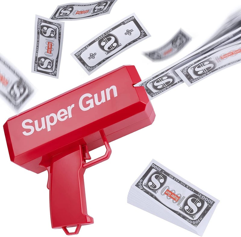 LUDALY Super Money Gun Cash Cannon for Wedding, Parties and Fun – Includes 50 Fake Dollars - Image 1