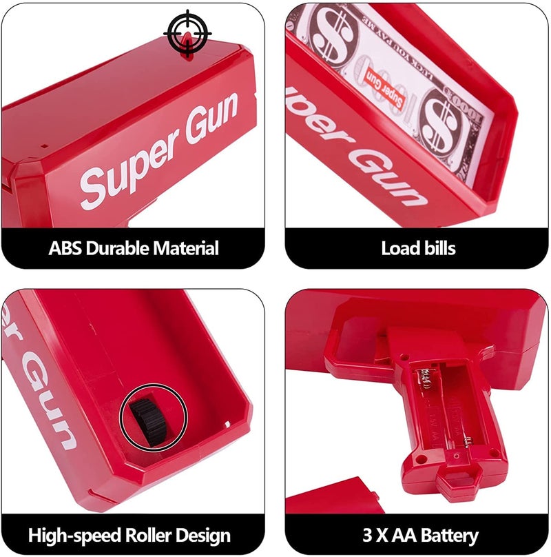 LUDALY Super Money Gun Cash Cannon for Wedding, Parties and Fun – Includes 50 Fake Dollars - Image 3
