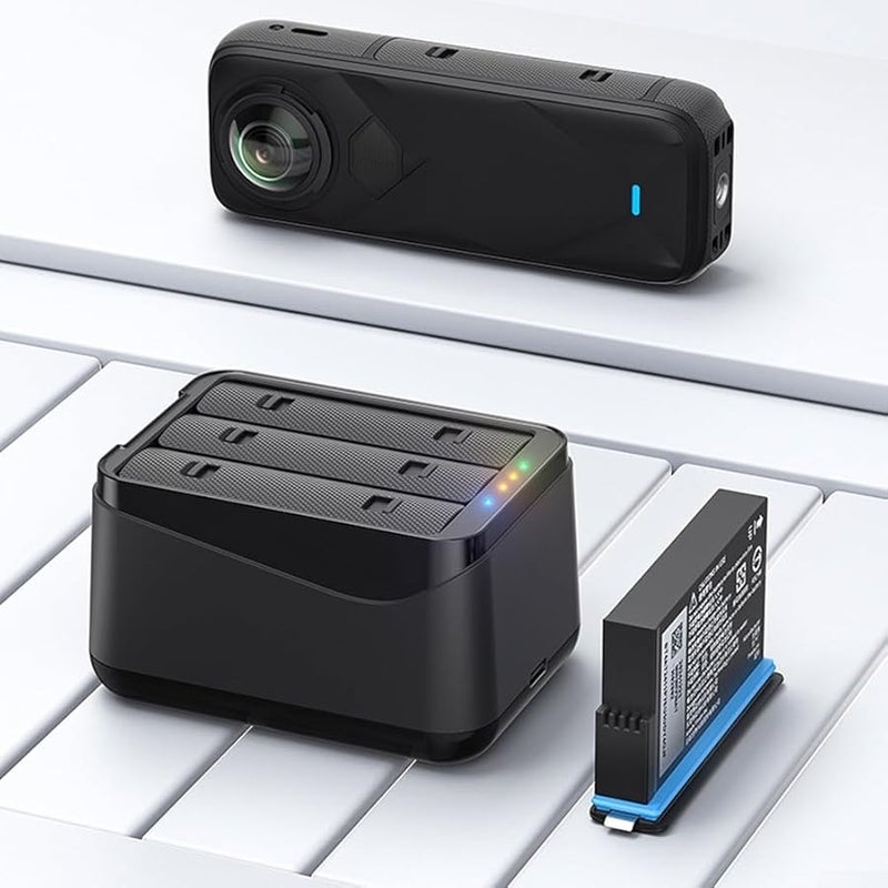 Insta360 X5 Camera Battery Charger Set Portable Charging Case 3 Channel Hub - Image 4