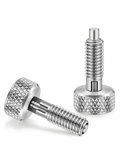 Y&D 2 Packs Hand Retractable Spring Plunger with Knurled Handle Stainless Steel Lock out M6 Type Quick Release Pins for Rolling Toolbox 1/4''-20 Thread Size 0.500'' Length Without Patch Silver  - Image 1