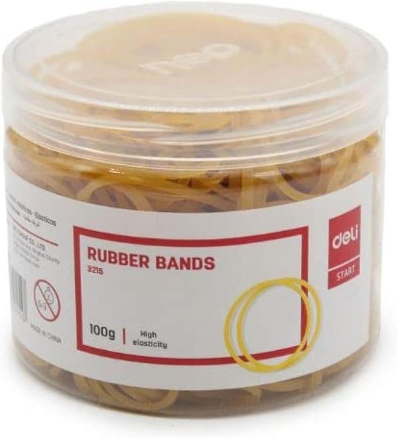 Deli Rubber Bands - 100g, High Elasticity, 70mm