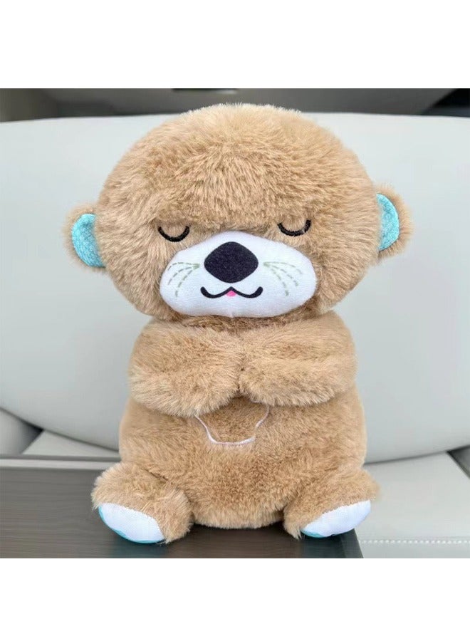 Breathable Bear Doll Brown- Cute Plush Musical Toy with 3 Lullabies, for Infants & Toddlers - Soft Fabric - 12-inch Cuddly Design, for Nursery Decor & Casual Cuddling for Newborns - Image 1