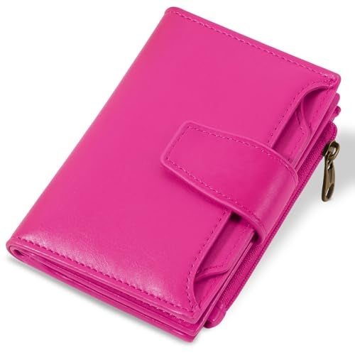 Airkit Small Wallet Women RFID Blocking Soft Leather Bifold Compact Card Holder Wallet for Women with Zipper Coin Pocket 4 ID Window - Image 1