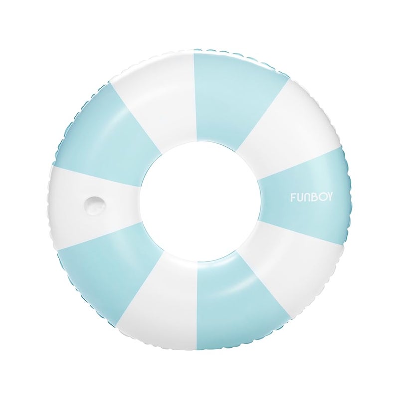 FUNBOY Giant Vintage Baby Blue Stripe Inflatable Tube Pool Float with Cup Holder 48" Large Pool Float for Adults Inner Tube Swimming Pool Toys Swim Rings Pool Lounger Float for Pool Party & Summer - Image 1
