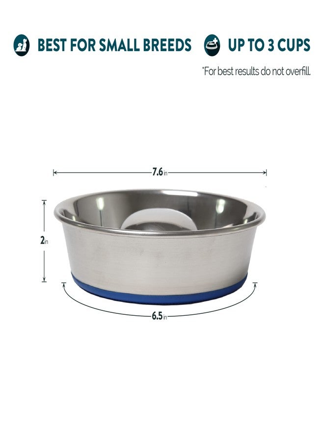 Our Pets OurPets DuraPet Slow Feed Premium Stainless Steel Dog Bowl, Silver, Small (2040010300) - Image 2