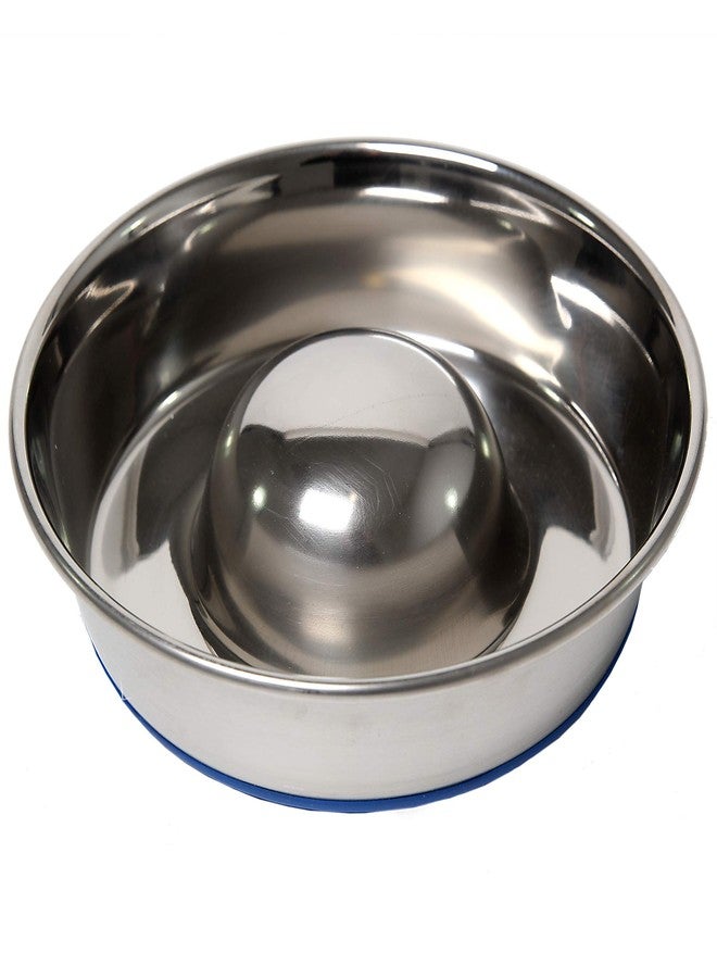 Our Pets OurPets DuraPet Slow Feed Premium Stainless Steel Dog Bowl, Silver, Small (2040010300) - Image 1