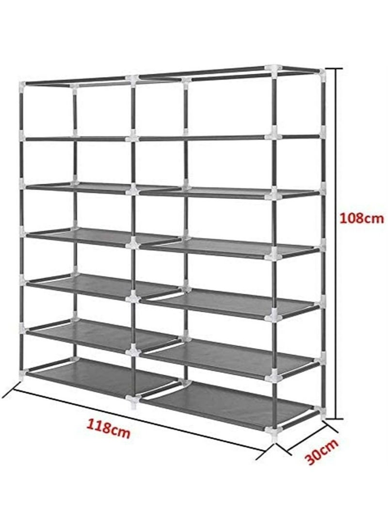 RollsTimi  12-Layer Double Dust Proof and Damp Cabinet Shoe Rack, Steel Pipe, Non-Woven Cloth Brown  - Image 5