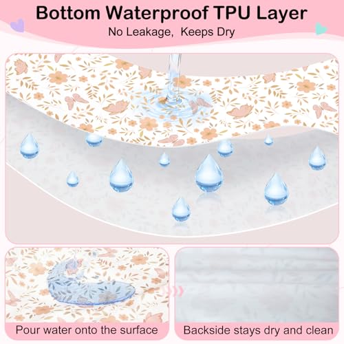 FIOBEE Baby Bassinet Sheets for Girls Boys 2 Pack Waterproof Bassinet Mattress Elastic Fitted Crib Sheets Universal Fit for Hourglass Oval and Rectangle Bassinet Sheet, Pink - Image 2