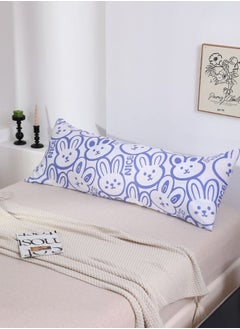 LUNA Home 1 Pieces Long Body Pillowcase Cute Bunny Design Lavender  - Image 1