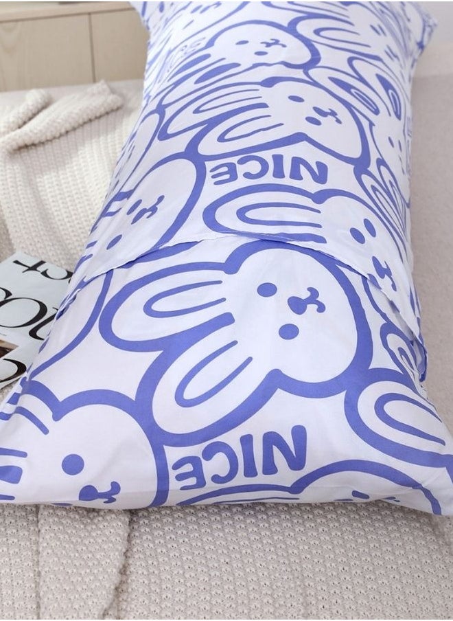 LUNA Home - 1 Pieces Long Body Pillowcase Cute Bunny Design Lavender - Image 1
