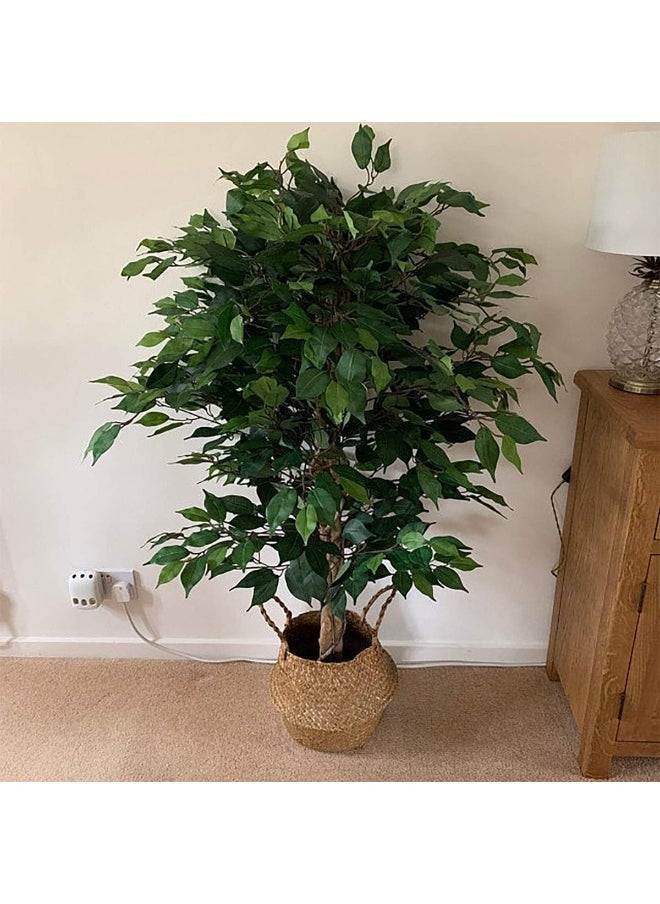 Generic 90cm Artificial Ficus Tree/Plant-Large Bushy Shape Black Plastic Pot, Green Bushy Ficus  - Image 3