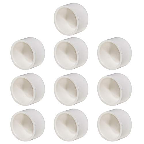 FangKingNo 10pcs 1/2" PVC Pipe End Cap Plug Adapter Pipe Fittings Slip (Socket) SCH40 Easy to Install, and High Tensile for Home or Industrial Use -10 Pack White (0.5 Inch) - Image 1