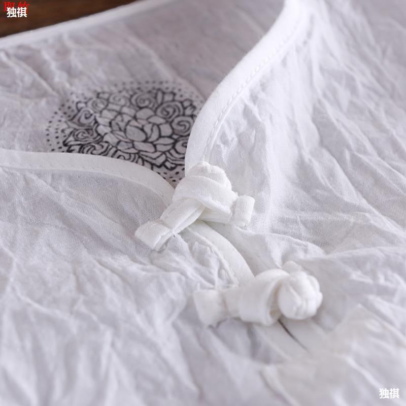 Linen T-Shirt Men'S Summer Clothes Loose Half Sleeve Thin Breathable Cotton Linen Half Sleeve Chinese Style Embroidered Top - Image 3