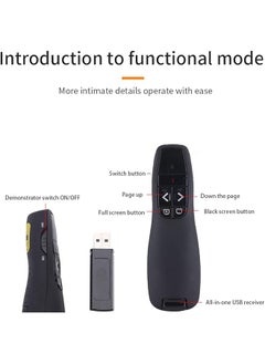 erorex Ppt Page Turning Pen 2.4Ghz Wireless Usb Presenter Suitable For Office Meetings Classrooms Lectures And Teaching  - Image 2