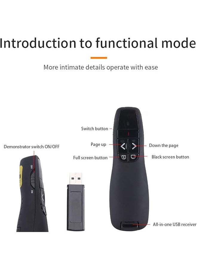 erorex - Ppt Page Turning Pen 2.4Ghz Wireless Usb Presenter Suitable For Office Meetings Classrooms Lectures And Teaching - Image 1