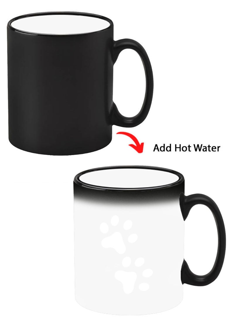 Theodor Color Changing Heat Sensitive Ceramic Mug, Image Revealed When HOT Liquid is Added! Paw - White - Image 1