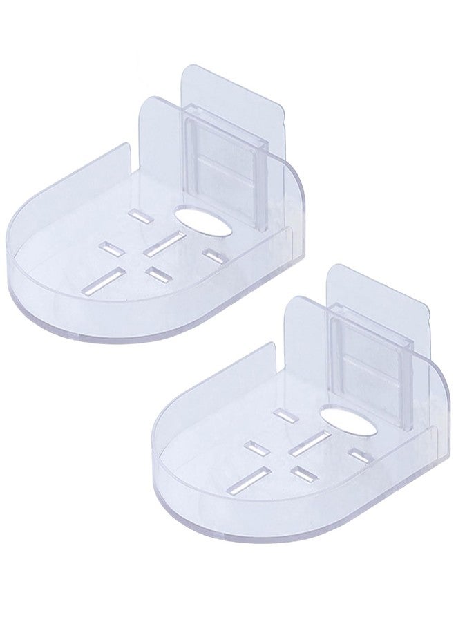 STORE 2508 Store2508 Security Camera CCTV Wall Mount Shelf Bracket Holder | Self Adhesive Installation | No Drilling | Baby Monitor Mount (2 Pc Transparent) - Image 1