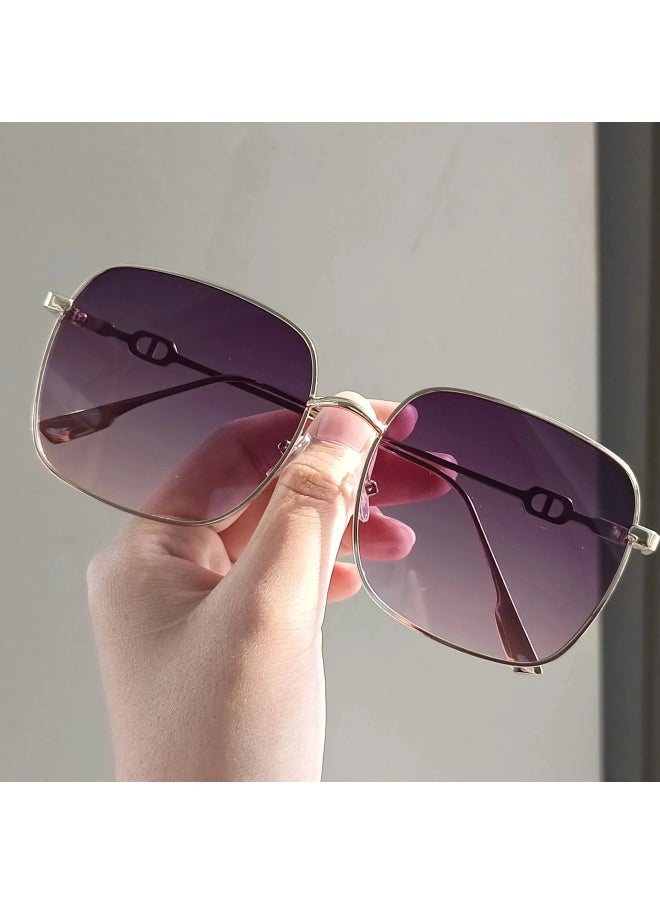 Generic - New Sunglasses Women Rimless Square Sun Glasses Luxury Ladies Fashion Personality Shades Gradient Eyewear UV400 Gafas De Sol-Lenses Color:Tea - Image 1