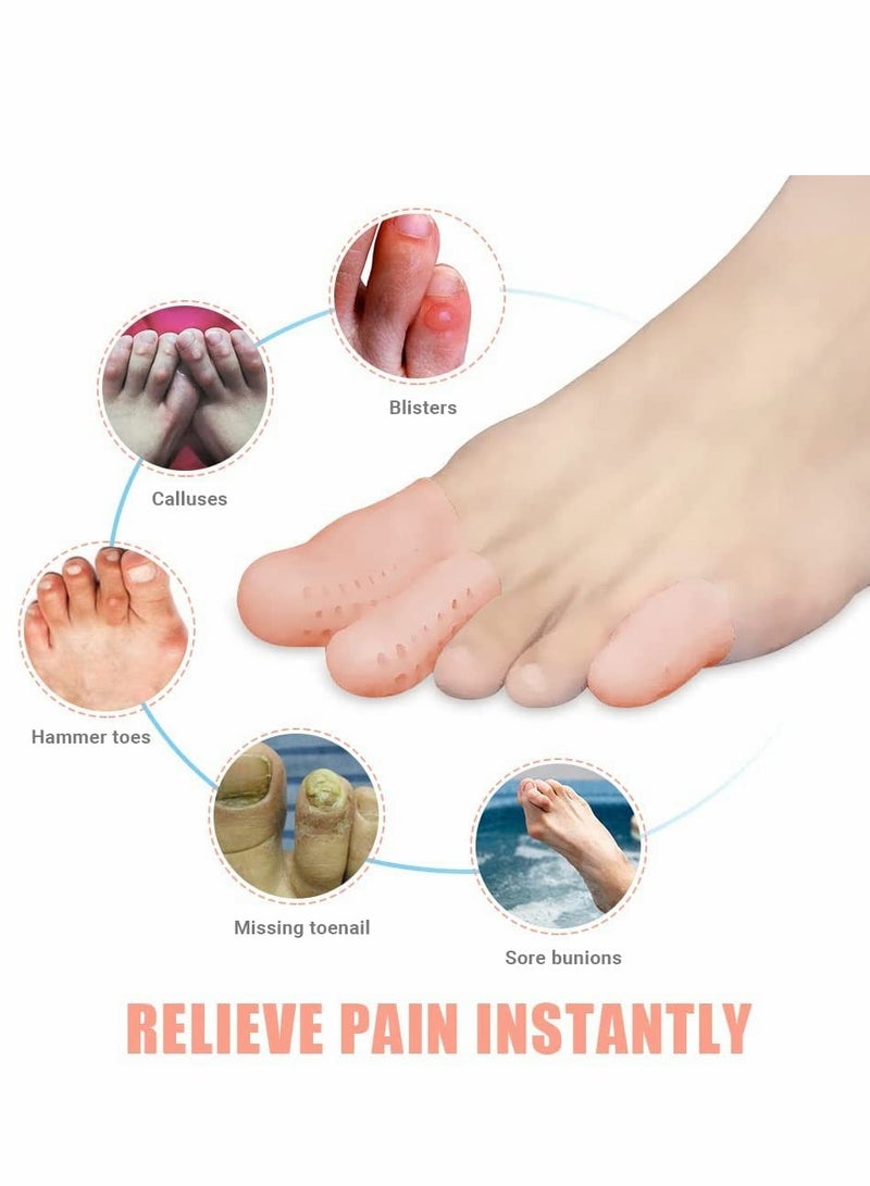 Generic Silicone Gel Toe Caps - 12 Pcs Breathable Bunion Pads & Cushion Sleeves for Big Toe Protection Against Ingrown Toenails, Corns, Calluses & Blisters - Image 4
