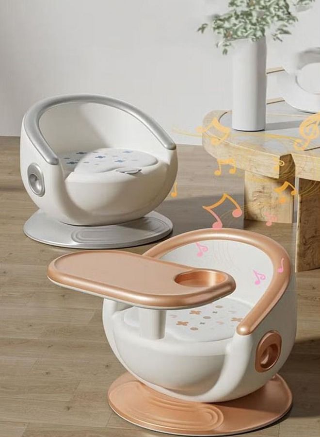 Arabest Baby High Chair, Baby Dining Chair, Portable Baby Desk Chair, 2 in 1 Toddler Feeding Booster Seat with Sound & Safty Tray Mini Baby Highchair for Boys Girls Eating Playing Travel - Image 5