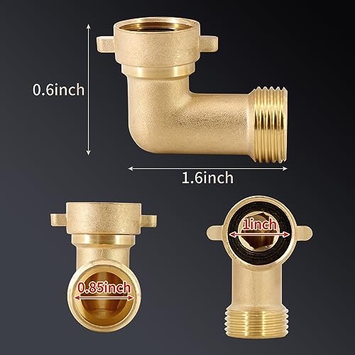 kipa RV City Water Fill Inlet Flange Brass with Hose Elbow Check Valve Hookup Connector FPT 1/2" Female Thread 3" Flange for Camper Trailer Marine - Image 5