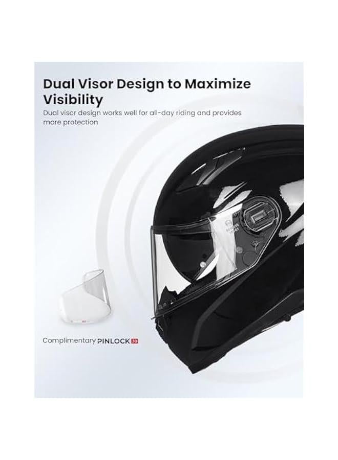 Arabest Motorcycle Helmets Full Face with Anti-Fog Pinlock for Cascos para Motos Snowmobile Mens Women Heated Shield Compatible DOT Model 129  - Image 4