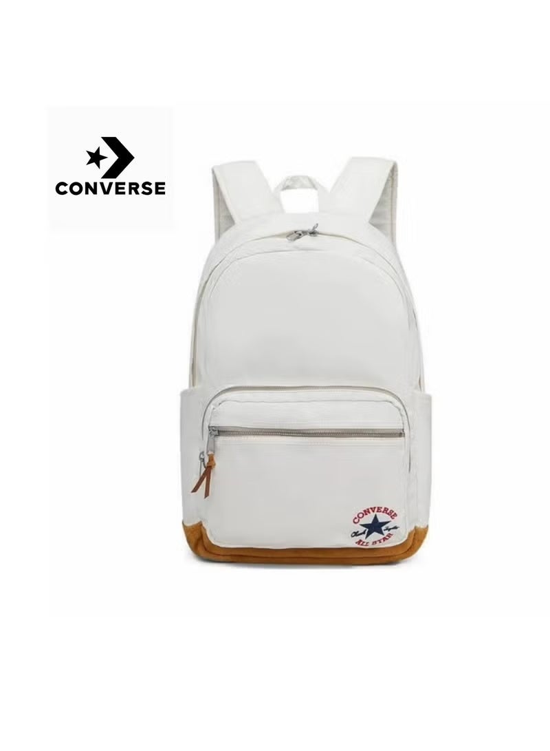 Converse White Backpack with Brown Bottom - Image 1