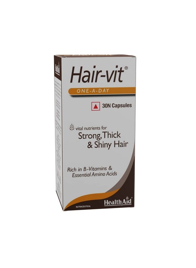 Health Aid HealthAid Hair-Vit With Biotin, Zinc, Folic Acid, Fibre & Multivitamin | Hair Vitamin Supplement for Men & Women for Stronger, Thicker & Shiny Hair - 30 Softgel Capsules - Image 1