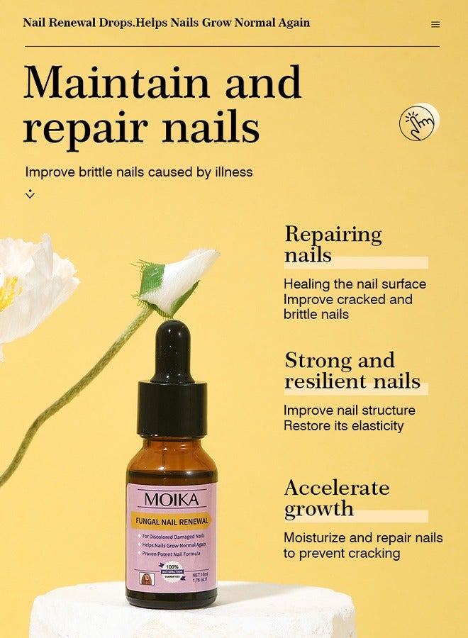 MOIKA Nail Renewal Drops - Extra Strength Toenail & Fingernail Repair Drops - Nail Care Renewal for Thick, Damaged & Discolored Nails,Toenail Fungus Treatment - Image 3