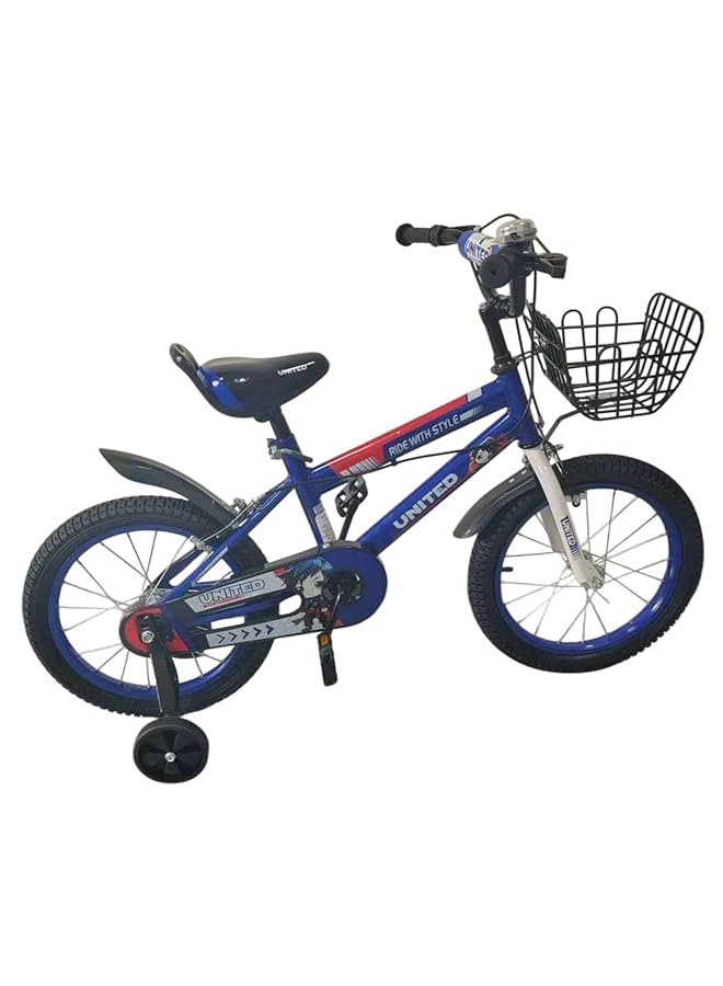 يونايتد دراجة مع سلة للأطفال مقاس 16 بوصة، لون أزرق - Image 2