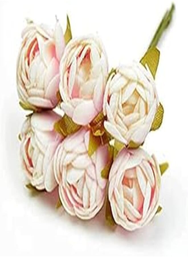 Generic 6 Pcs Artificial Flowers Bouquet of Roses Manual DIY Fake Plants Artificial Flowers Bulk for Home Kitchen and Wedding (G) 
