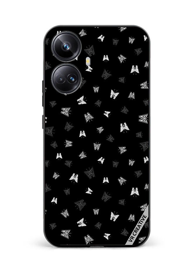 VR CREATIVE Protective Case Cover For Realme 10 Pro Plus Butterfly Black And White Design Multicolour - Image 1