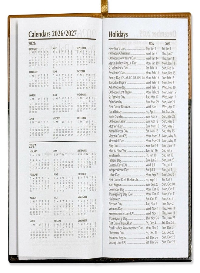 BookFactory 2026 Weekly Pocket Calendar 2026 Weekly Calendar 2026 Planner Agenda Organizer with Notepad (CAL-2026-POCKET(Organizer)) - Image 4