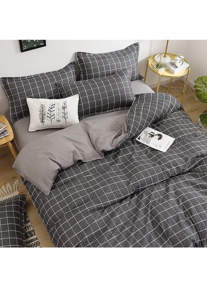 4-Piece Geometric Design Bedding Set - Bedding Cover, Flat Sheet & 2 Pillowcases, Twin/Full/Queen/King Size, Fade-Resistant Wrinkle-Free Modern Geometric Pattern Bedding for Bedroom, Dorm & Guest Room, Decorative Bed Set for Home ﻿ - Image 3