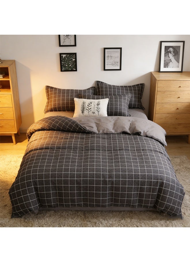 4-Piece Geometric Design Bedding Set - Bedding Cover, Flat Sheet & 2 Pillowcases, Twin/Full/Queen/King Size, Fade-Resistant Wrinkle-Free Modern Geometric Pattern Bedding for Bedroom, Dorm & Guest Room, Decorative Bed Set for Home ﻿ - Image 2