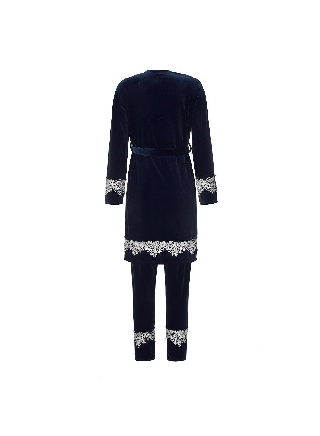 Bestselling Velvet Lingerie Sleepwear Set for Women - 4 Pieces - Image 4