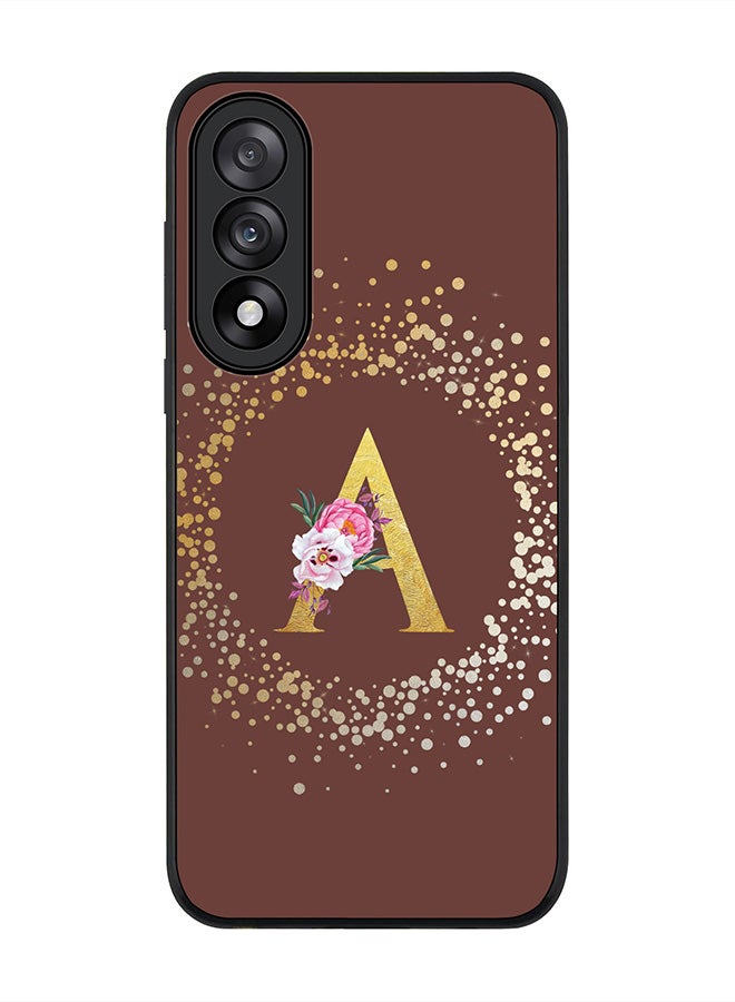 Stylizedd For OnePlus Nord 5 / Ace 5 Ultra Case,Slim fit Camera Protection, Shockproof Thin Phone cover  - Custom Monogram Floral - A  (Brown )
