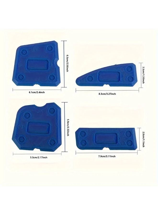 Blue 4 Piece Multi Functional Silicone Sealant Applicator Scraper Grouting Tool Set - Image 5
