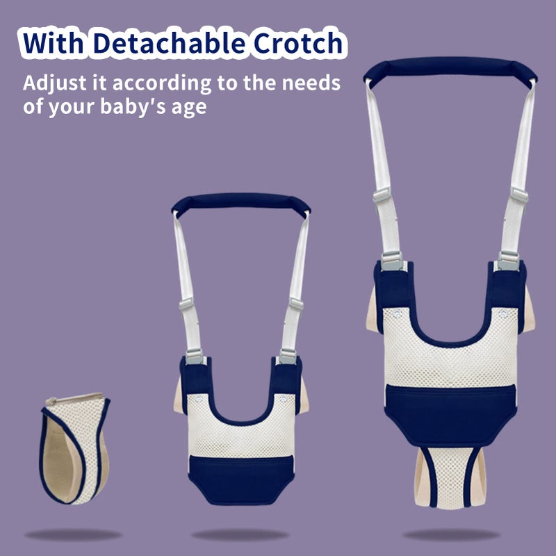 Ocanoiy Baby Walker Breathable Baby Walking Harness Handheld Kids Walker Helper Toddler Infant Walker Harness Assistant Belt Pulling and Lifting Dual Use Walking Assistant Strap (DarkBlue 1) - Image 3