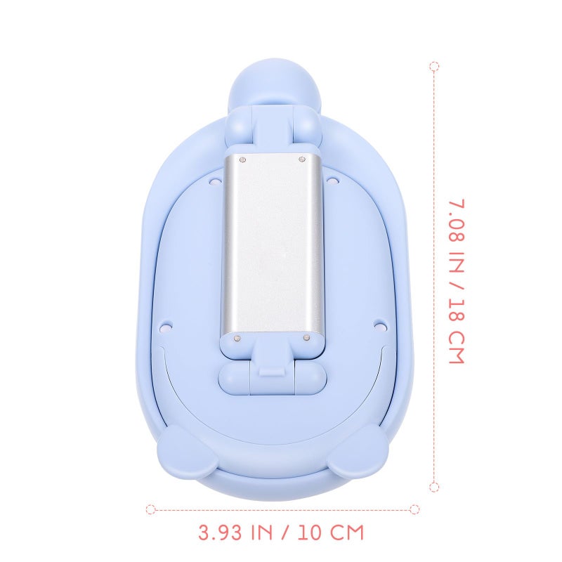 Adjustable Foldable Blue Phone Holder Desktop Stand Beauty Mirror Storage Bracket - Image 3