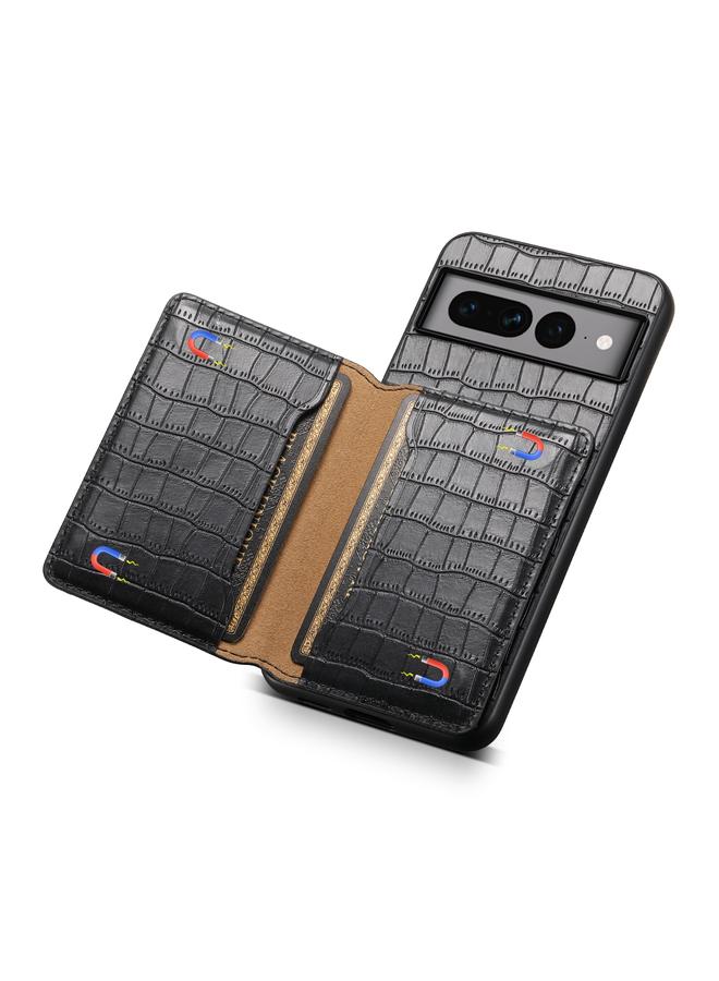 Zaboon Case For Google Pixel 7 Pro 5G Crocodile Texture Card Bag Design Full Coverage Phone Case - Image 5