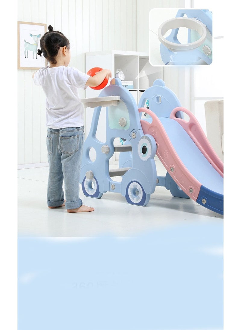 فول جوي زحليقه اطفال 2 في 1 شريحة مع حلقة كرة السلة، زحليقه قابلة للطي للأطفال الصغار الأولاد والبنات المتسلقين، ألعاب داخلية وخارجية - Image 4