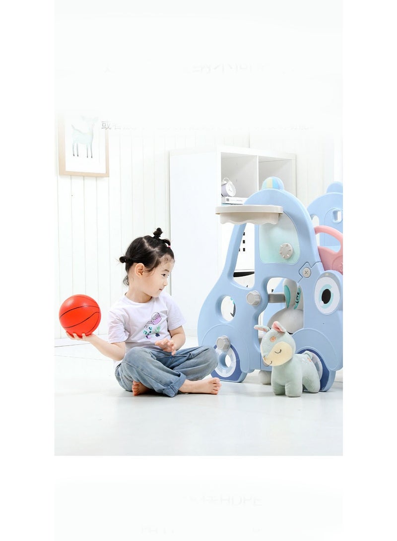 فول جوي زحليقه اطفال 2 في 1 شريحة مع حلقة كرة السلة، زحليقه قابلة للطي للأطفال الصغار الأولاد والبنات المتسلقين، ألعاب داخلية وخارجية - Image 5