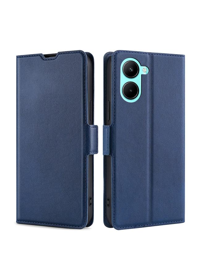 اس-توب جراب هاتف Realme C33 4G رفيع للغاية مزود بإبزيم جانبي قابل للطي أفقيًا مصنوع من الجلد - Image 1