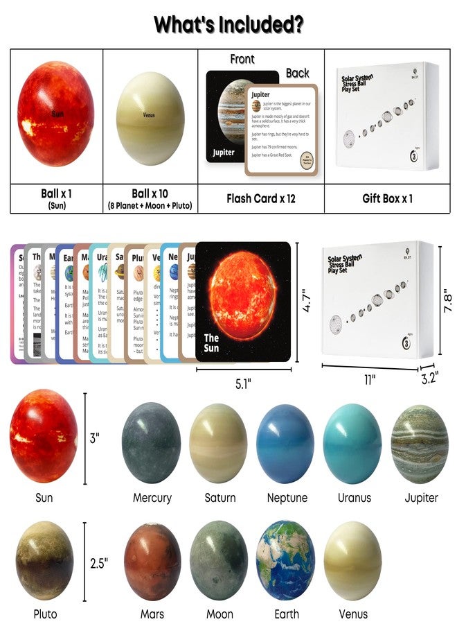 EH.DT Planets for Kids Solar System Toys 3-5, Solar System for Kids, Space Toys for Kid 5-7, Science Toy Model, Space Balls, Astronaut Toy - Image 5