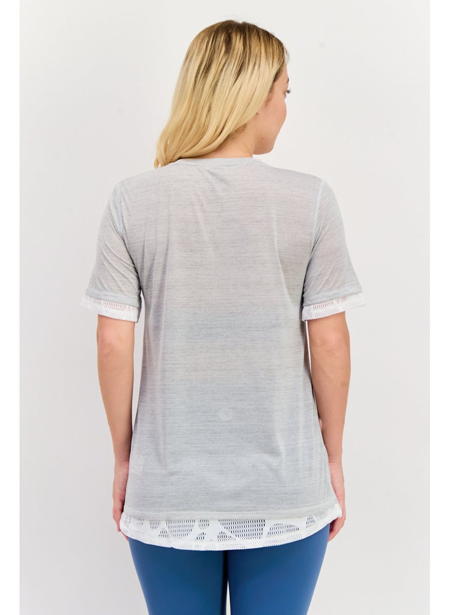 PUMA Women Sportswear Fit Short Sleeve Training Top, Grey  - Image 4