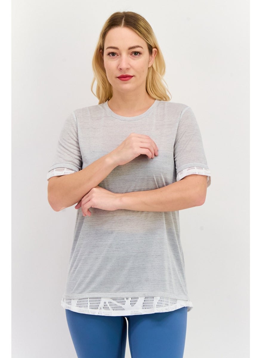 PUMA Women Sportswear Fit Short Sleeve Training Top, Grey  - Image 1