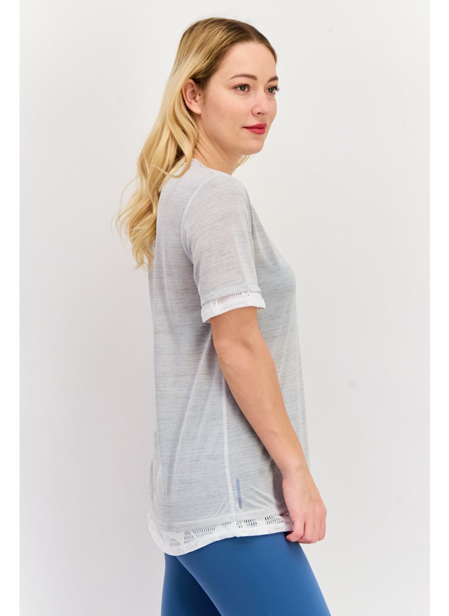 PUMA Women Sportswear Fit Short Sleeve Training Top, Grey  - Image 3