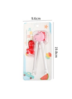 Generic Creative Cartoon Children's Practice Chopsticks Portable Baby Feeding Training Chopsticks Meal Study-Color:Insert Card With Tiger Mouth Chopsticks-pink Unicorn  - Image 1
