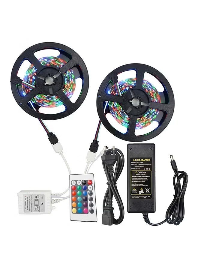 شريط إضاءة LED بنظام RGB (مكون من قطعتين) مع جهاز تحكم عن بعد، نوع 2835SMD، متعدد الألوان، الأبعاد 35 × 25 × 5 سم. - Image 1